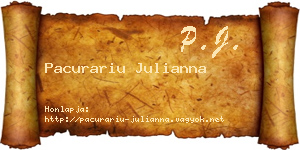 Pacurariu Julianna névjegykártya